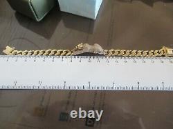 9ct yellow Gold Panther, Leopard, Big cat bracelet bangle