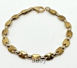9ct yellow and white gold ornate bracelet 5.1 grams 5.7mm 7.25 inches