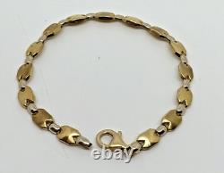 9ct yellow and white gold ornate bracelet 5.1 grams 5.7mm 7.25 inches