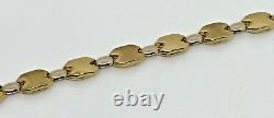 9ct yellow and white gold ornate bracelet 5.1 grams 5.7mm 7.25 inches