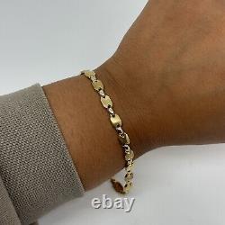 9ct yellow and white gold ornate bracelet 5.1 grams 5.7mm 7.25 inches