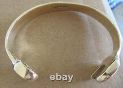 9ct yellow gold 36g Mechanic Spanner Torque Bangle Bracelet Hallmarked Unisex