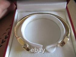 9ct yellow gold 36g Mechanic Spanner Torque Bangle Bracelet Hallmarked Unisex