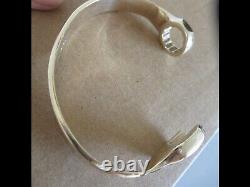 9ct yellow gold 36g Mechanic Spanner Torque Bangle Bracelet Hallmarked Unisex