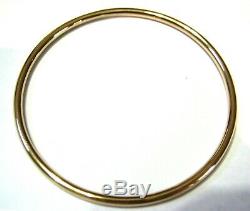 9ct yellow gold 3mm wide GOLF bangle 69mm outside diameter FREE EXPRESS POST
