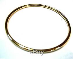 9ct yellow gold 3mm wide GOLF bangle 69mm outside diameter FREE EXPRESS POST