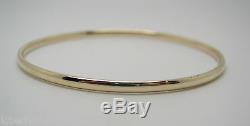 9ct yellow gold 3mm wide half round bangle 66mm outside diameterFREE EXPRESS OZ