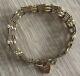 9ct Yellow Gold 5 Bar Twisted Gate Bracelet With Padlock 5g 6.5