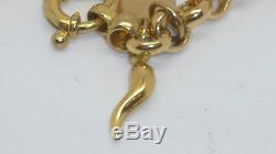 9ct yellow gold 7.5 belcher charm bracelet with large bolt clasp stamped 375