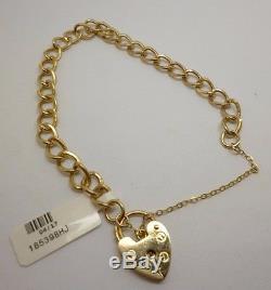 9ct yellow gold 7 inch curb link charm bracelet