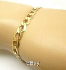 9ct yellow gold 8'' inch curb link bracelet with trigger clasp fastener