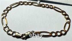 9ct yellow gold Figaro bracelet 4.5g (sh23025b)