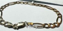 9ct yellow gold Figaro bracelet 4.5g (sh23025b)