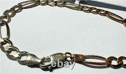 9ct yellow gold Figaro bracelet 4.5g (sh23025b)