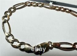 9ct yellow gold Figaro bracelet 4.5g (sh23025b)
