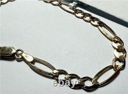 9ct yellow gold Figaro bracelet 4.5g (sh23025b)