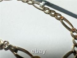 9ct yellow gold Figaro bracelet 4.5g (sh23025b)