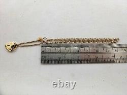 9ct yellow gold Padlock bracelet chain English hallmarks 9k 375