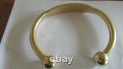 9ct yellow gold SOLID Torque Bangle Bracelet Cuff 74g+