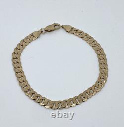 9ct yellow gold curb bracelet 10.3 grams 6.2mm links 8.25 inches hallmarked