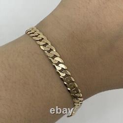 9ct yellow gold curb bracelet 10.3 grams 6.2mm links 8.25 inches hallmarked
