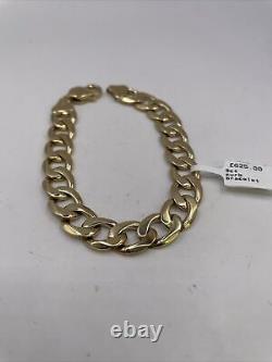 9ct yellow gold curb bracelet, 18.5cm long
