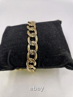 9ct yellow gold curb bracelet, 18.5cm long