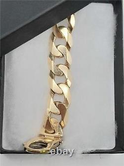 9ct yellow gold curb bracelet 8.5 inches 48.2g