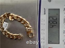 9ct yellow gold curb bracelet 8.5 inches 48.2g