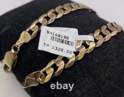 9ct yellow gold curb link bracelet 10.5g