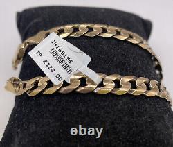 9ct yellow gold curb link bracelet 10.5g
