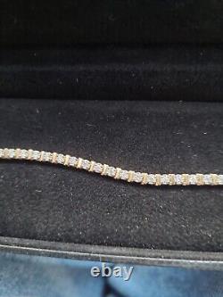 9ct yellow gold diamond tennis bracelet