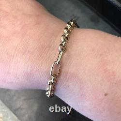 9ct yellow gold fancy belcher bracelet