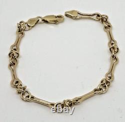 9ct yellow gold fancy link bracelet 6.8 grams 7 inches 4.5mm wide Hallmarked