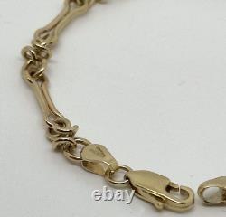 9ct yellow gold fancy link bracelet 6.8 grams 7 inches 4.5mm wide Hallmarked