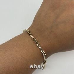 9ct yellow gold fancy link bracelet 6.8 grams 7 inches 4.5mm wide Hallmarked