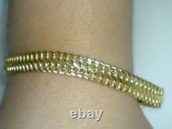 9ct yellow gold hallmarked double curb bracelet