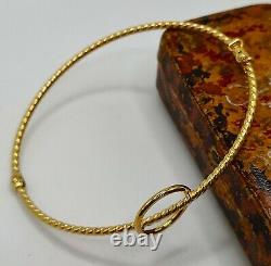 9ct yellow gold infinity hoop bangle halo woven style spiral twist bracelet