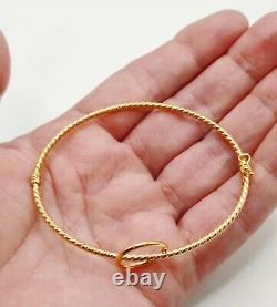 9ct yellow gold infinity hoop bangle halo woven style spiral twist bracelet