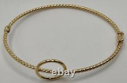 9ct yellow gold infinity hoop bangle halo woven style spiral twist bracelet