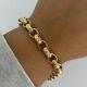 9ct Yellow Gold Plain And Patterned Belcher Bracelet 23.2 Grams 9 Inches 8.5mm