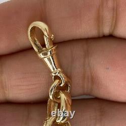 9ct yellow gold plain and patterned belcher Bracelet English hand made 20.2 gr