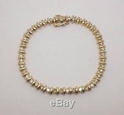 9ct yellow gold round cut forty three stone 2.00ct diamond tennis bracelet