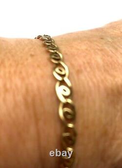 9ct yellow gold solid link bracelet