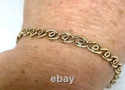 9ct yellow gold solid link bracelet