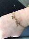 9ct Yellow Gold T Bar And Heart Lariat Bracelet