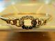 9ct Yellow Gold Vintage Bangle / Bracelet With Diamonds And Sapphires