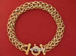 9ct yellow gold wheat link bracelet senorita clasp 7.5 long 10 grams