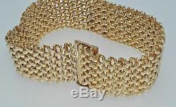 9ct yellow gold wide 30 gram flat bracelet