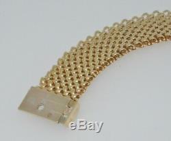 9ct yellow gold wide 30 gram flat bracelet